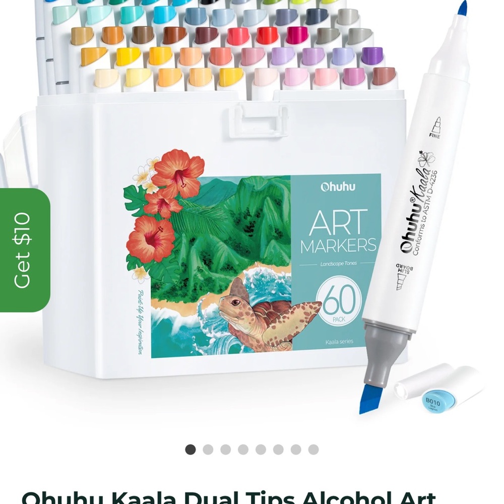 Ohuhu Dual Tips Alcohol Art Markers - 60 Pack, White and Blue